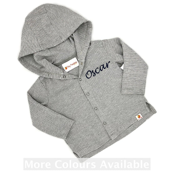 Pumpkin Baby Personalised Stripe Hooded Jacket Organic