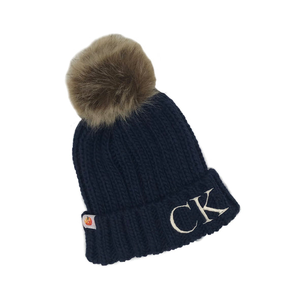 Pumpkin Kids Personalised Faux Fur Pom Pom Beanie