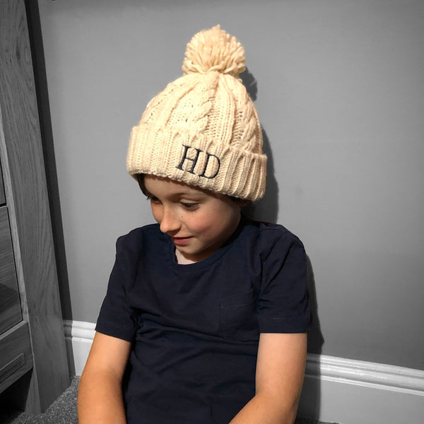 Pumpkin Kids Personalised Cable Knit Beanie